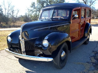 left front 1940 Ford Standard Woodie Station Wagon